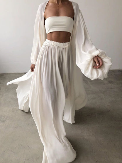 Women Clothing Spring Summer Sexy Coat 3-Piece Suit Plus Size - Wanita Store