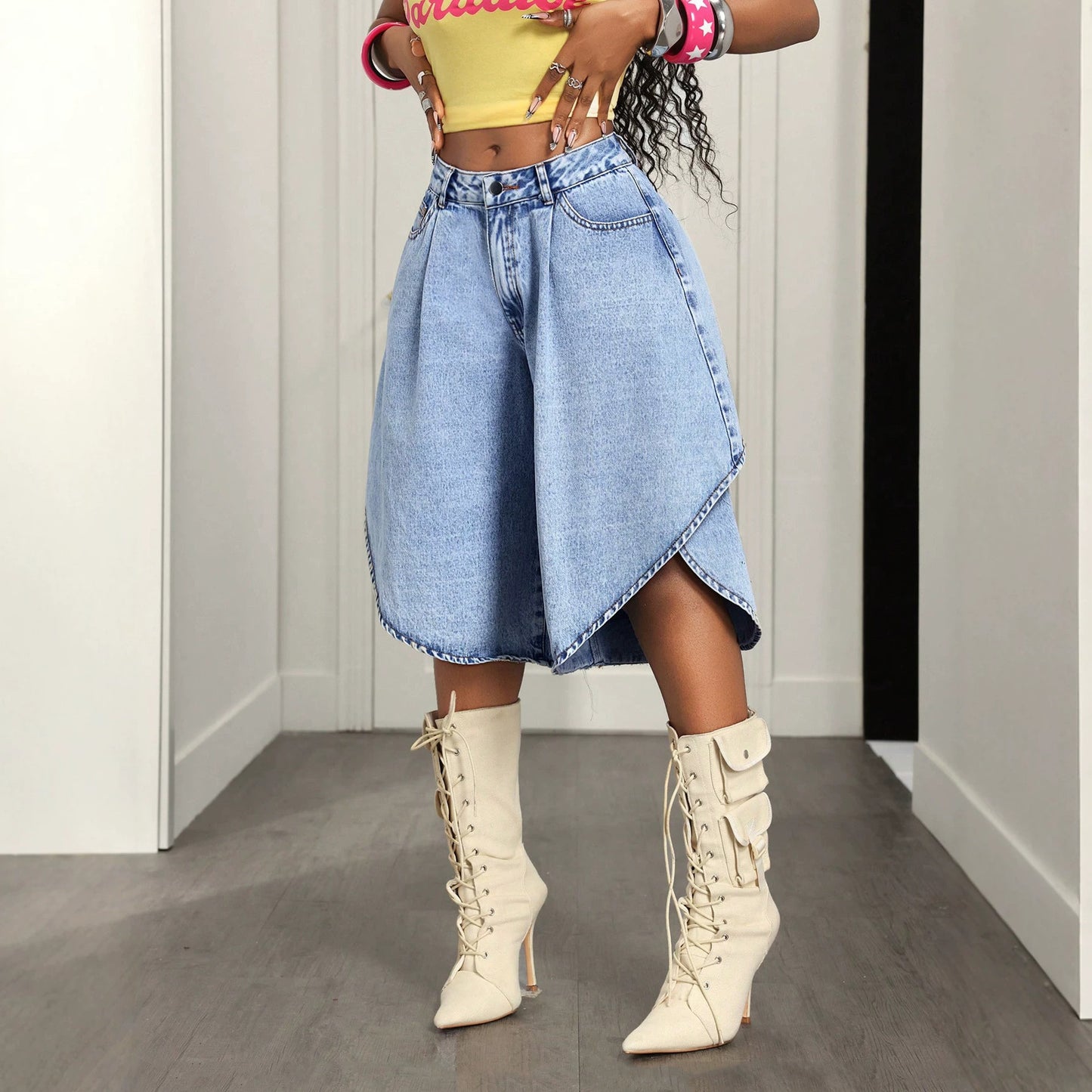 Summer Women All Matching Baggy Denim Shorts Shorts