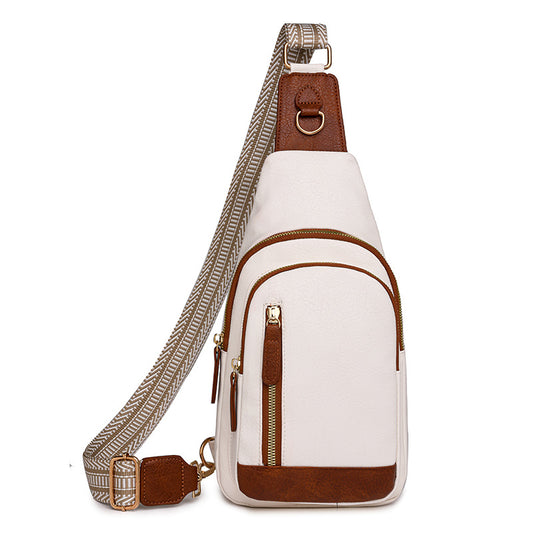 Trendy Retro Casual Chest Bag Women Trendy Office Soft Leather Cross Body Bag Exquisite Good looking Mom Bag