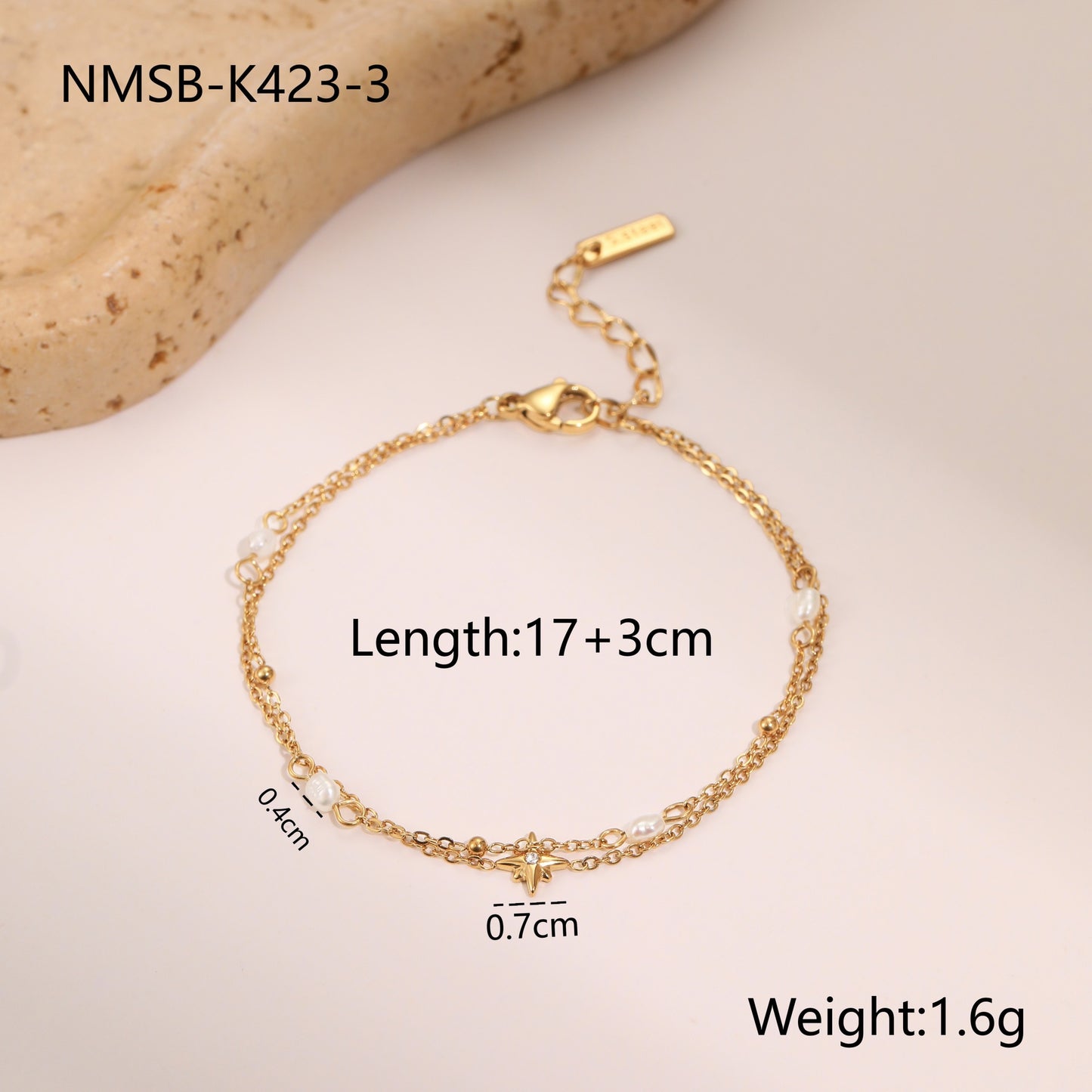 Gold Six Pointed Star Bracelet
