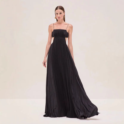 Women Summer Cami Dress Sexy Pleated Backless Dress - Wanita Store