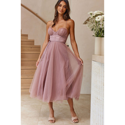 Spring Summer Sexy Sling Casual Dress Vacation Multi Color Women Clothing Dress - Wanita Store