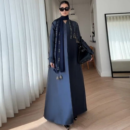 British Retro Motorcycle Embroidered Coat Mid Length Robe Trench Coat - Wanita Store