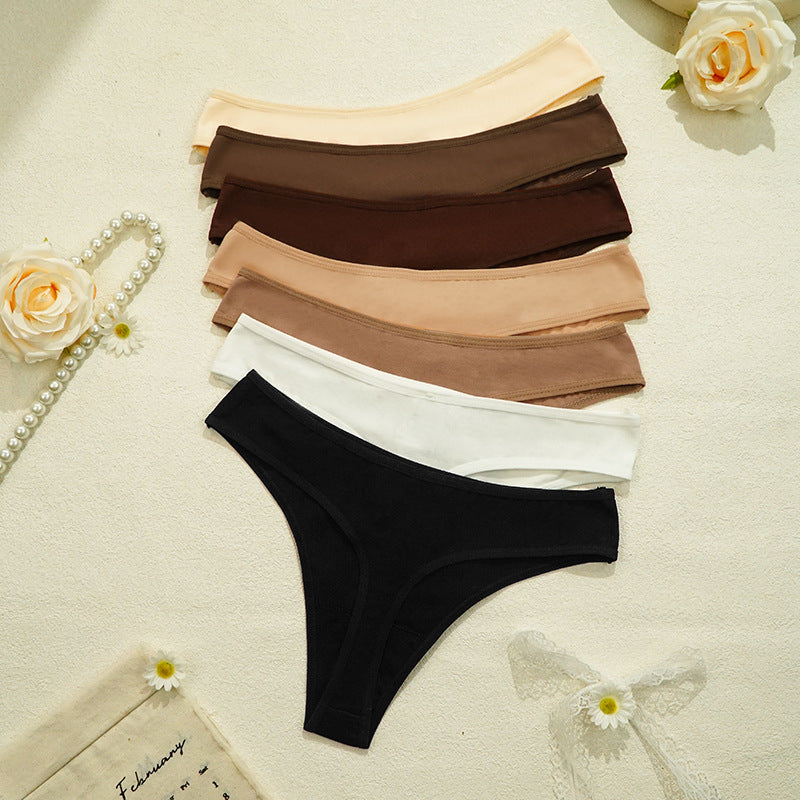 Pure Cotton Women Underwear Sexy Sports Breathable Traceless T Shaped Panties Maillard Sexy Cotton T Back