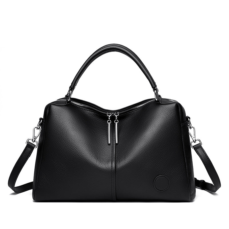Genuine Leather Bag Women Simple Handbag High Grade Large Capacity Pillow Bag Soft Leather Office Tote