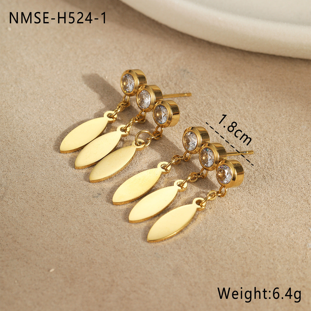 White Zirconium Earrings