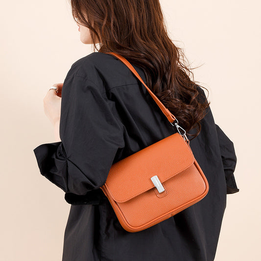 Women Cross Body Bag Texture Small Genuine Leather Square Bag Bags Women Simple All Match Shoulder Bag