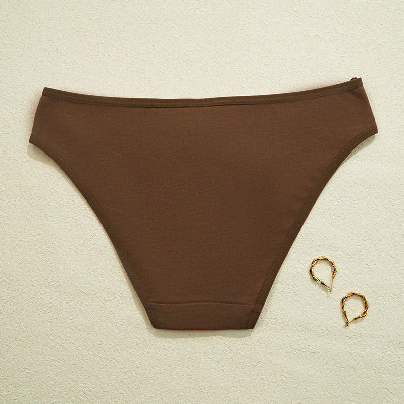 Low Waist Pure Cotton Underwear Women Breathable Moisture Absorption Maillard Combed Cotton Ladies Hip Lifting Briefs