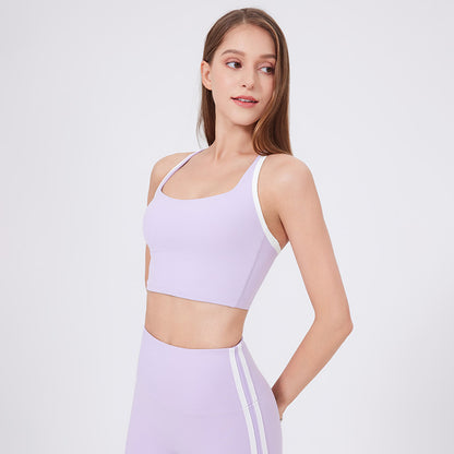 Nude Feel Yoga Clothes Bra Adjustable Spaghetti Strap Fitness Sexy One Piece Cup Quick Drying Breathable Exercise Vest - Wanita Store