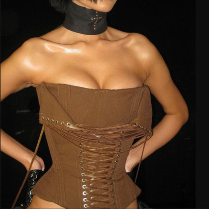 Advanced Design Sexy Boning Corset Lace up Corset Sexy Corset Tube Top - Wanita Store