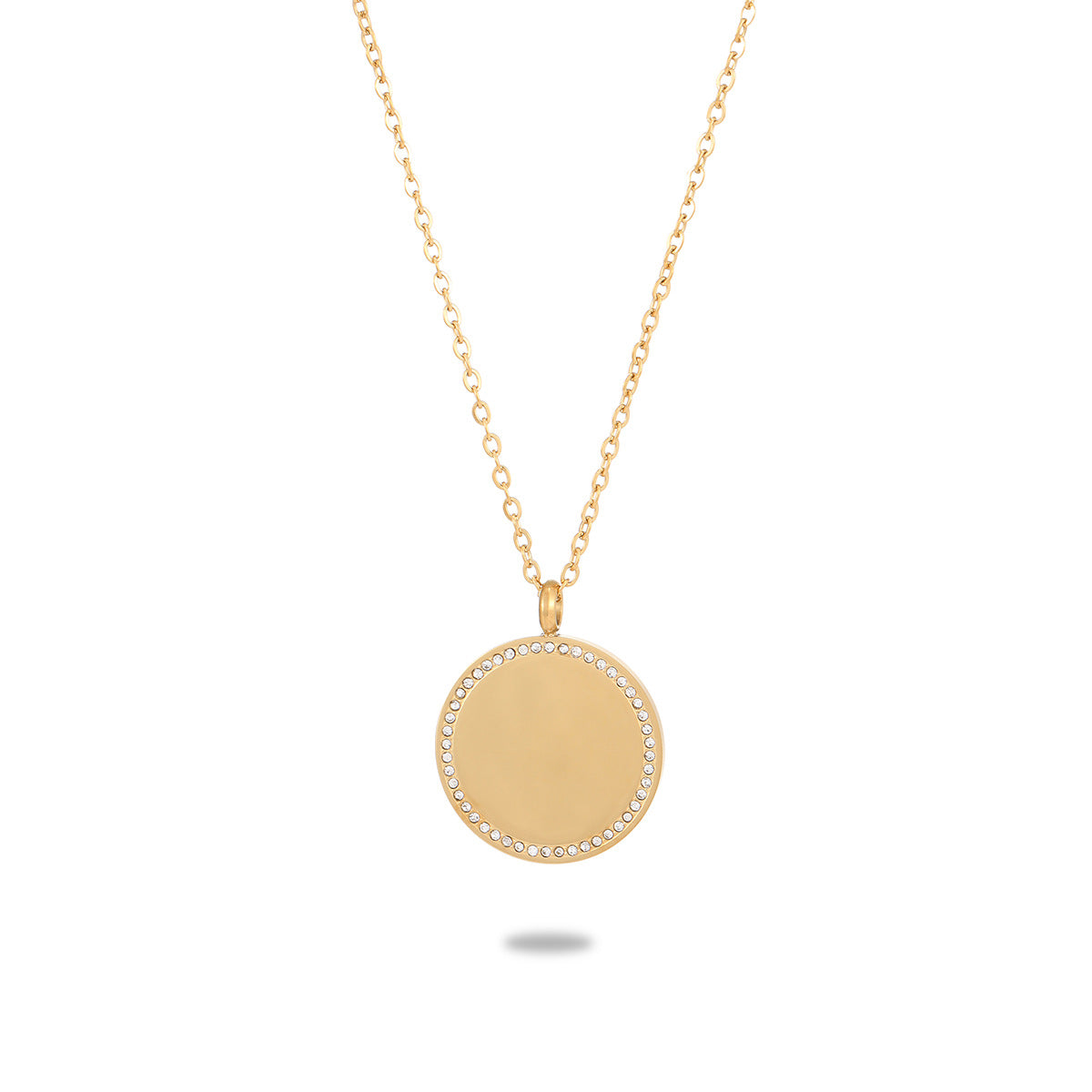 Private Exclusive Stainless Steel Necklace Unisex Vacuum Plating 18K Gold Titanium Steel Embellished - Wanita Store