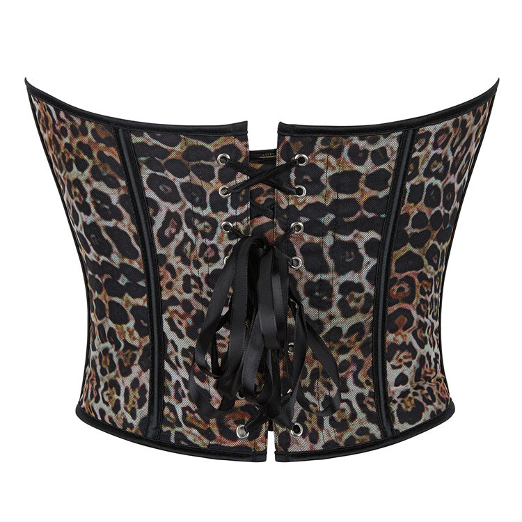 Leopard Single Breasted Women Tube Top Breasts Support Push Up Court Body Shaping Top
