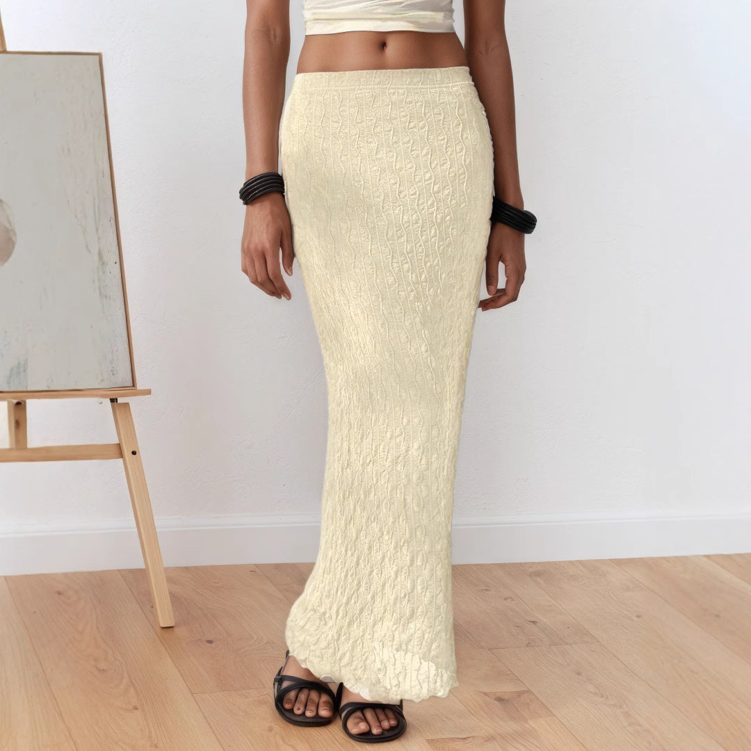 Mesh Jacquard Summer Skirt Party Elegant High Grade Slim Slimming Sheath Skirt