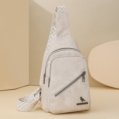 Women Chest Bag Korean Casual Messenger Bag Women Retro Soft Leather Shoulder Bag Popular Backpack - Wanita Store