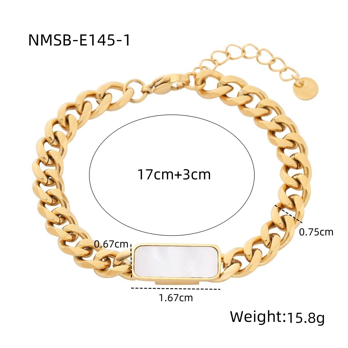 NMSB-E145-1 Gold White Shell