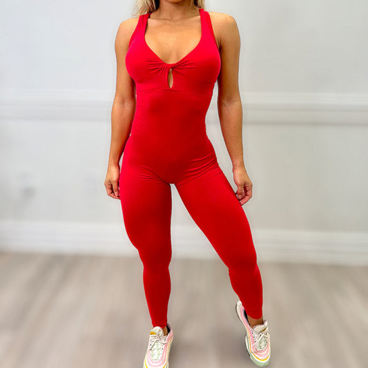 Jumpsuit Women One Piece Yoga Sleeveless Workout Clothes Running Sportswear Stretch Tight Training Wear