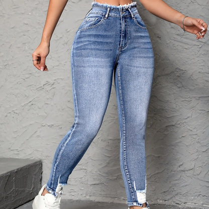 Street Trends Women Ripped Frayed Skinny Jeans Women Jeans - Wanita Store