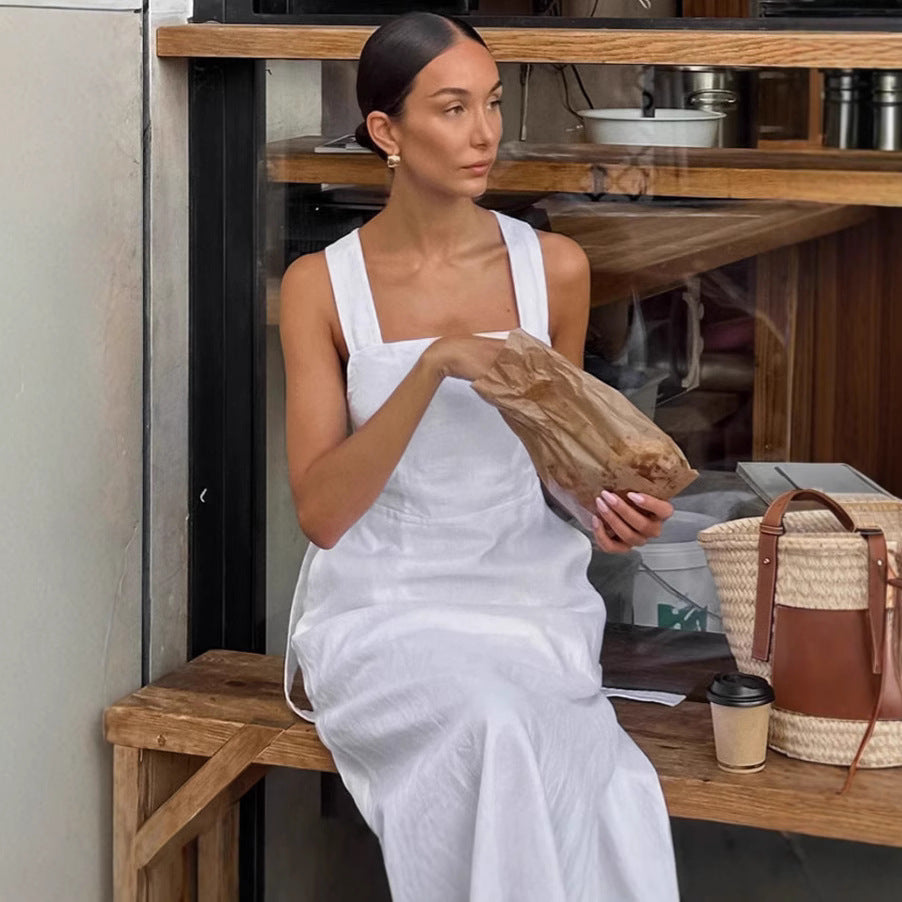 Summer Elegant Loose Halter Sexy Black Dress French Elegant Backless Women Short Dress