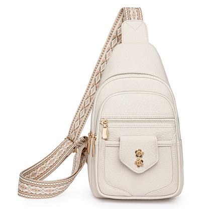 Bags Women Chest Bag Retro Easy Matching Faux Leather Messenger Bag Casual Women Chest Bag - Wanita Store