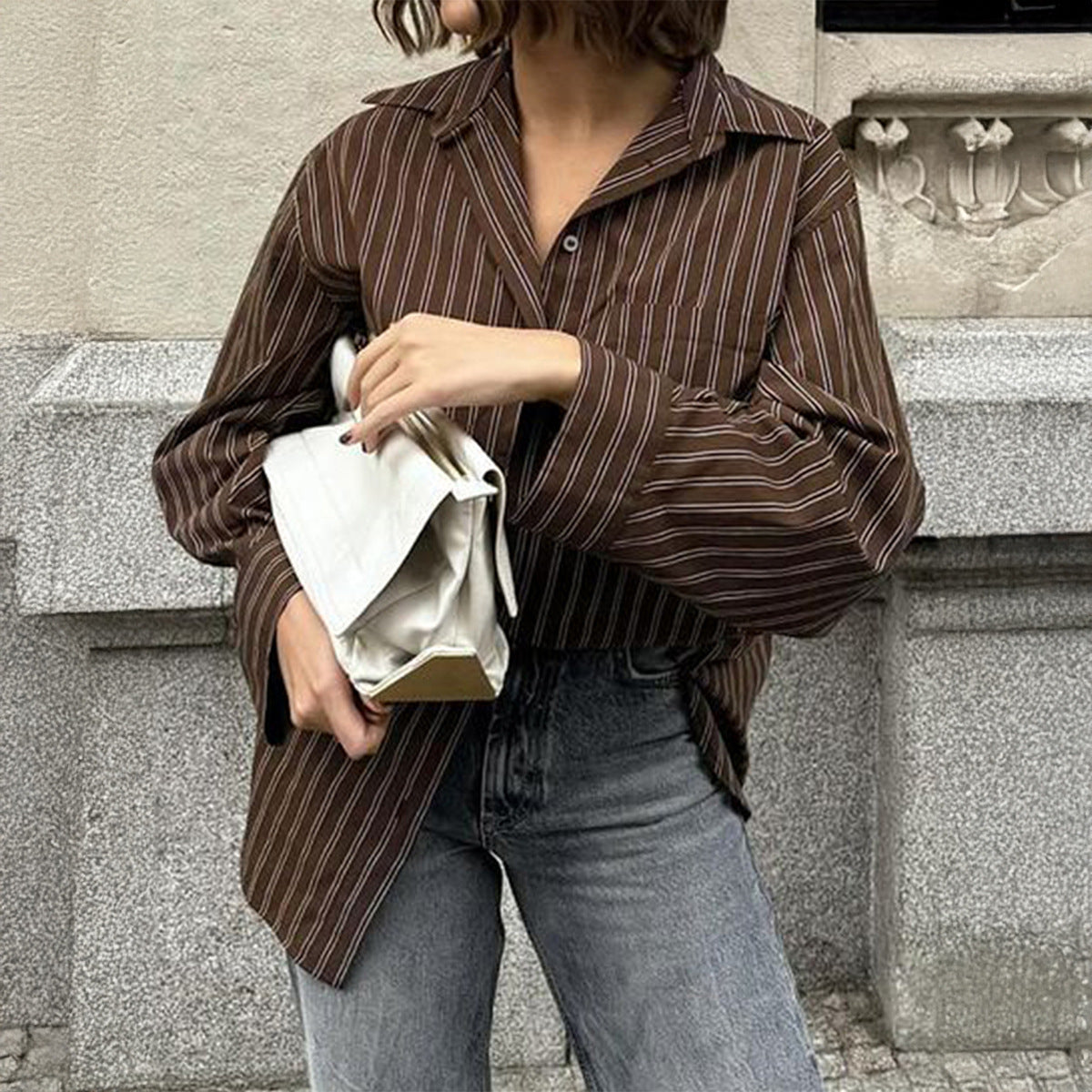 Women Clothing Autumn Casual Vacation Plaid Long Sleeve Coat Shirt - Wanita Store