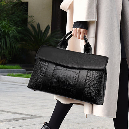 Women Handbag Embossing Boston Bags Large Capacity Work Office Bag Women Shoulder Crossbody - Wanita Store