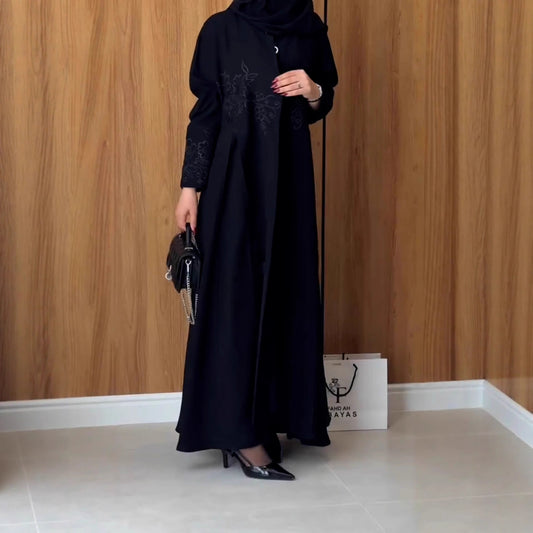 Arrival Designer Model Graceful Embroidery Mid Length Robe Trench Coat