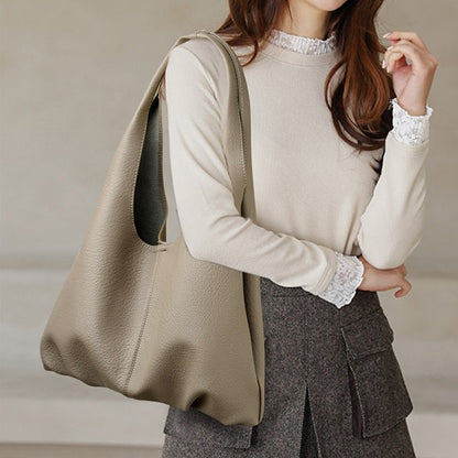 Shoulder Tote Bag for Women Simple Soft Leather Shoulder Bag Office Large Capacity Composite Bags Women - Wanita Store