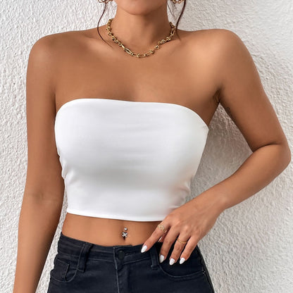 Sexy Cropped Tube Top Strapless Vest Outer Wear Tank Top Vest for Women - Wanita Store