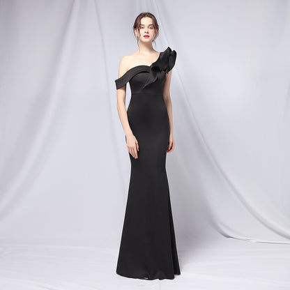 off-Shoulder Banquet Evening Dress Maxi Party Long Elegant Slim Sexy Fishtail Dress Formal Gown - Wanita Store