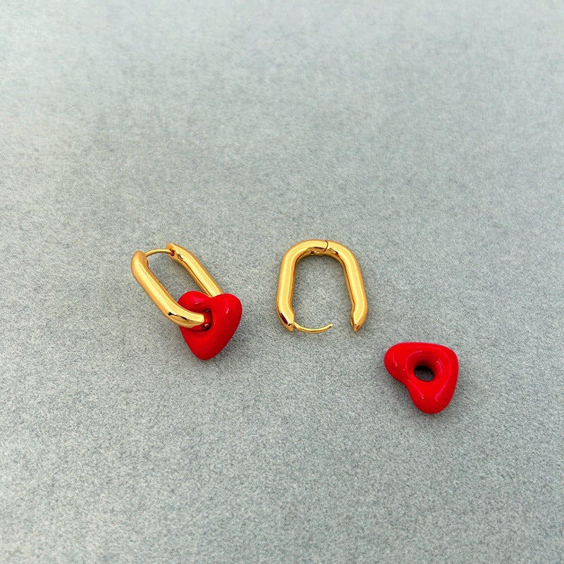 Summer Simple High Grade Love Shape Necklace Ear Clip Women - Wanita Store