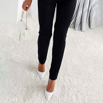 Autumn Women Clothing Solid Color V neck Long Sleeve Rhinestone High Waist Professional Casual Jumpsuit - Wanita Store