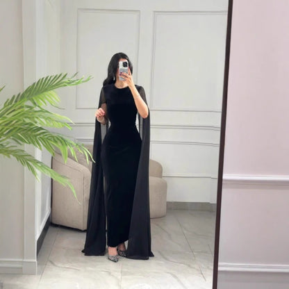 Autumn Winter Women Clothing Middle East Velvet Sheath Sleeve Dress - Wanita Store