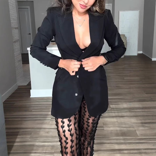 Conjunto de dos piezas de manga larga corto para otoño invierno, informal, suelto, para fiesta, para mujer
