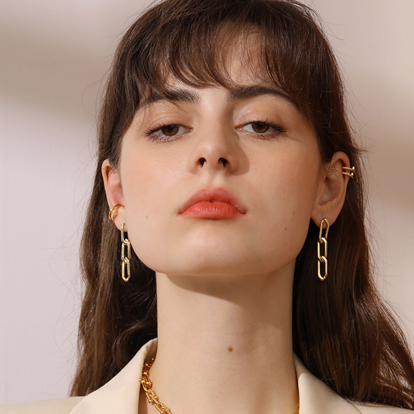 Celebrities Titanium Steel Earrings Long Cuban Chain Earrings Jewelry 18K Gold Stainless Steel Women Earrings Accessories - Wanita Store