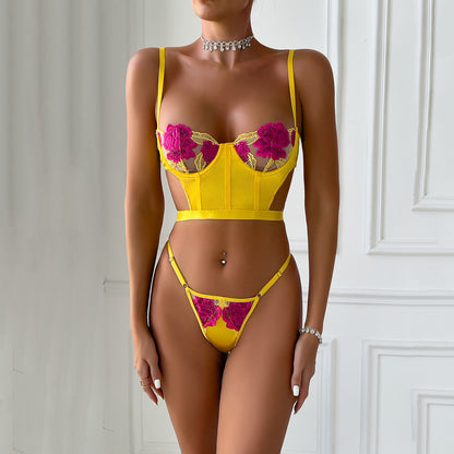 Sexy Lingerie Floral Sexy Two Piece Embroidery