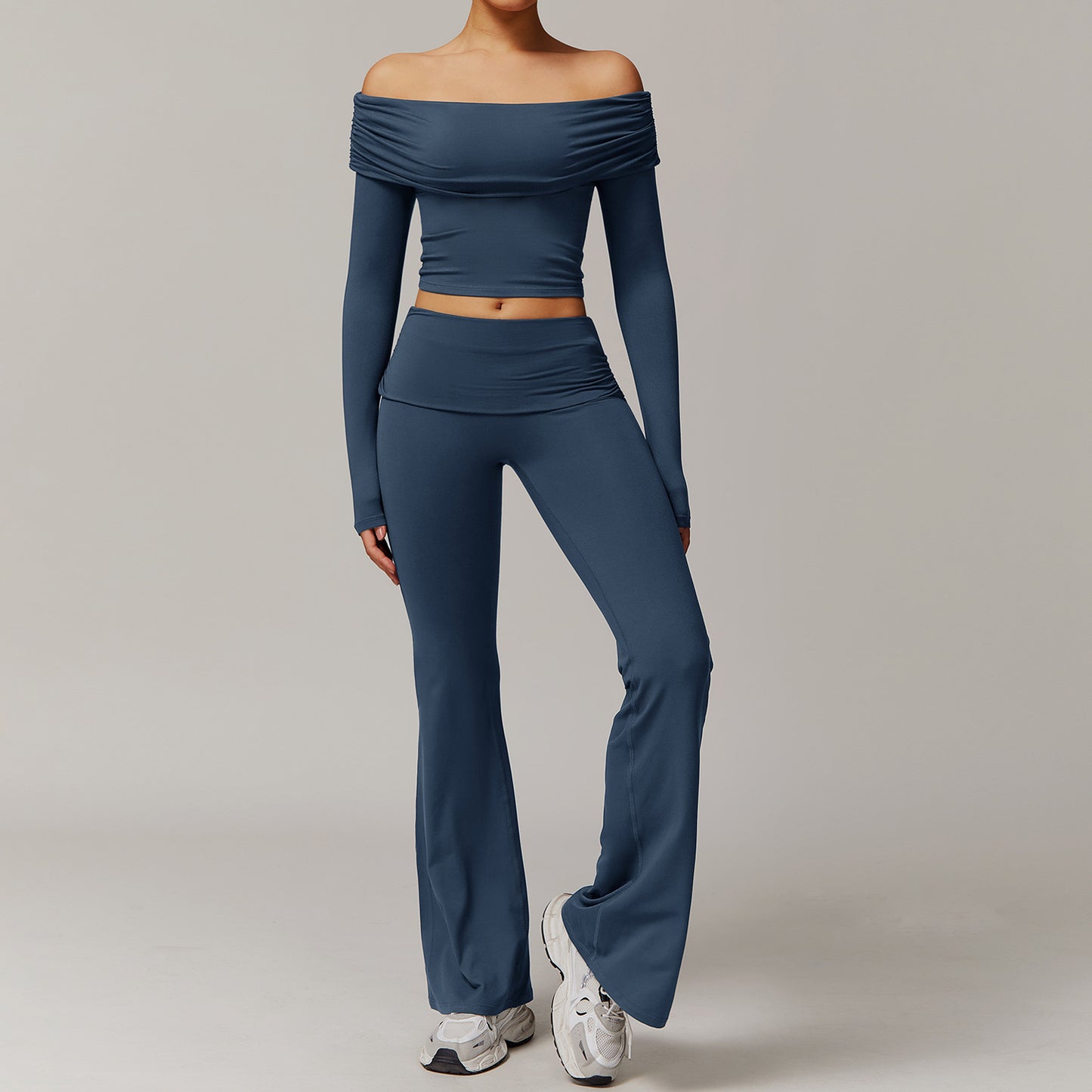 Long Sleeve 9152 Trousers Gray Blue