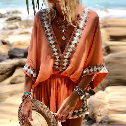 Summer Beach Printing Women Clothing Bohemia Jumpsuit - Wanita Store