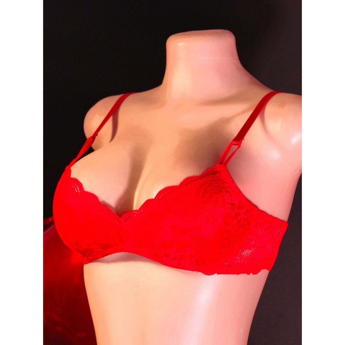 French Romantic Red Lace Bra Wireless Gather Comfortably Underwear
