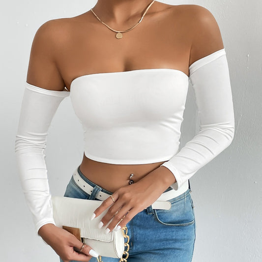Camisole Waist Trimming Short Sleeve Vest Sexy Cropped Tube Top Bottoming Vest