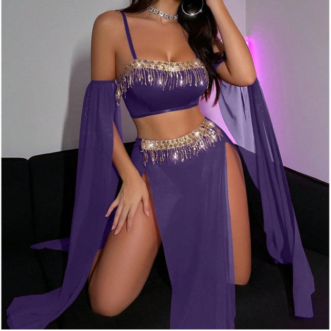 Sexy Cos Nightclub Dance Women Tassel Sexy Lingerie Set