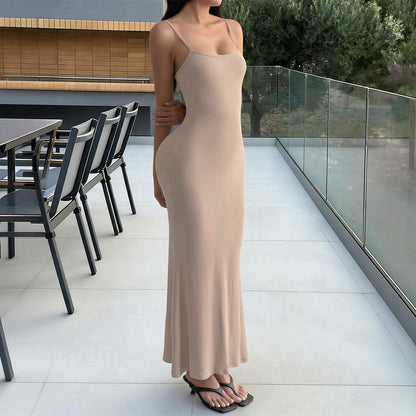 Vestido de verano sexy con tirantes ajustado estilo sirena para mujer