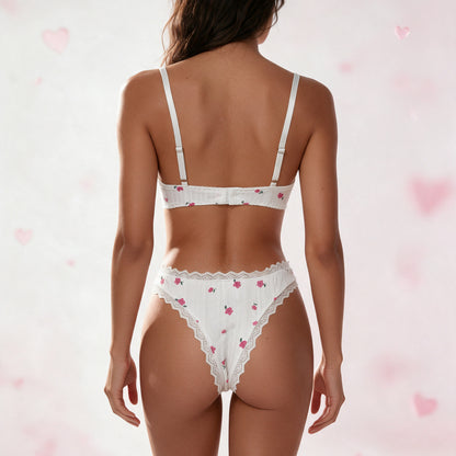 Two Piece Shapewear Ladies Bra Set Sexy Printed Briefs