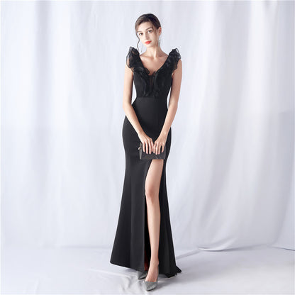 Organza Wedding Dinner Annual Meeting Evening Dress - Wanita Store