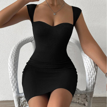 Spring Summer Women Clothing Sexy Nightclub Dress Sleeveless Knitted Hip Spaghetti Straps Dress - Wanita Store