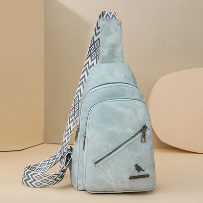 Women Chest Bag Korean Casual Messenger Bag Women Retro Soft Leather Shoulder Bag Popular Backpack - Wanita Store