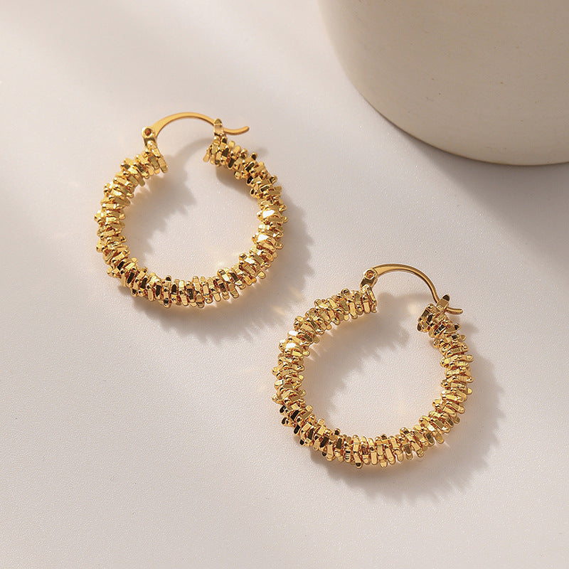 Exaggerated Irregular Asymmetric Big Circle C Shaped Earrings Ear Ring High Sense Design Earrings Women - Wanita Store