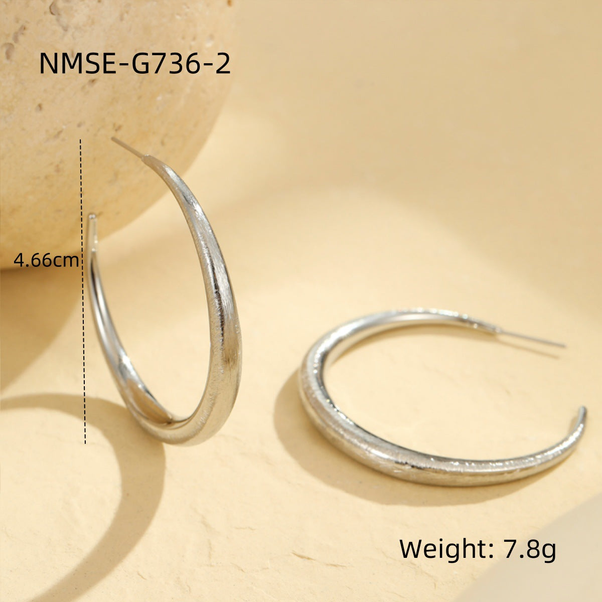 Large Steel Color Ear Ring