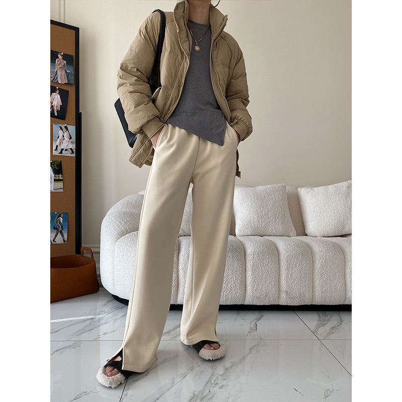 Wide Leg Pants Mopping Split Autumn Winter