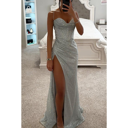 Party Suspenders Dress Loose Casual Slit Women Clothing Dress - Wanita Store