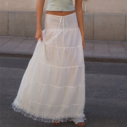 Summer Women Clothing French Square Collar Sling Top with Lace Stitching Skirt Vacation Suit Women - Wanita Store